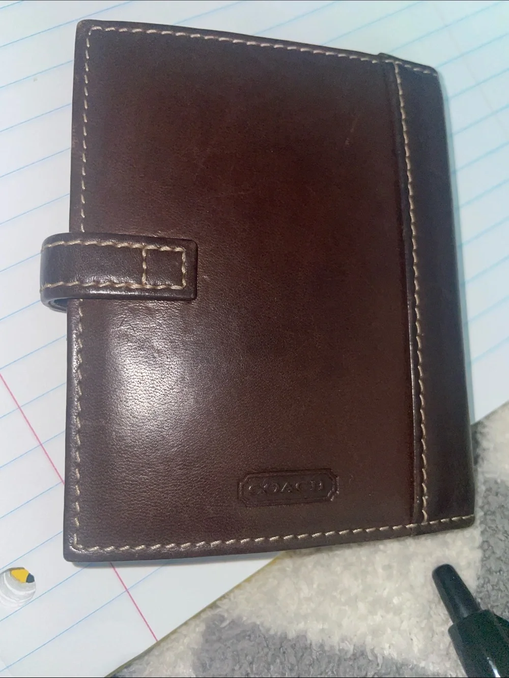 Vintage Coach Leather Mini-Fold Wallet Or Picture Frame
